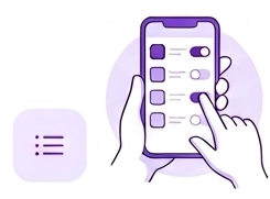 Parent selecting educational apps on phone
